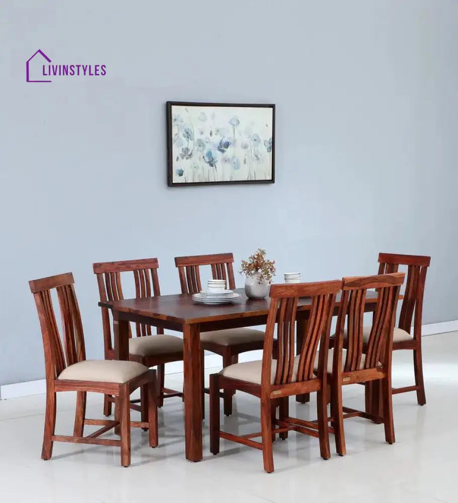 Willow Sheesham Six Seater Dining Set In Honey Finish Dinning Set