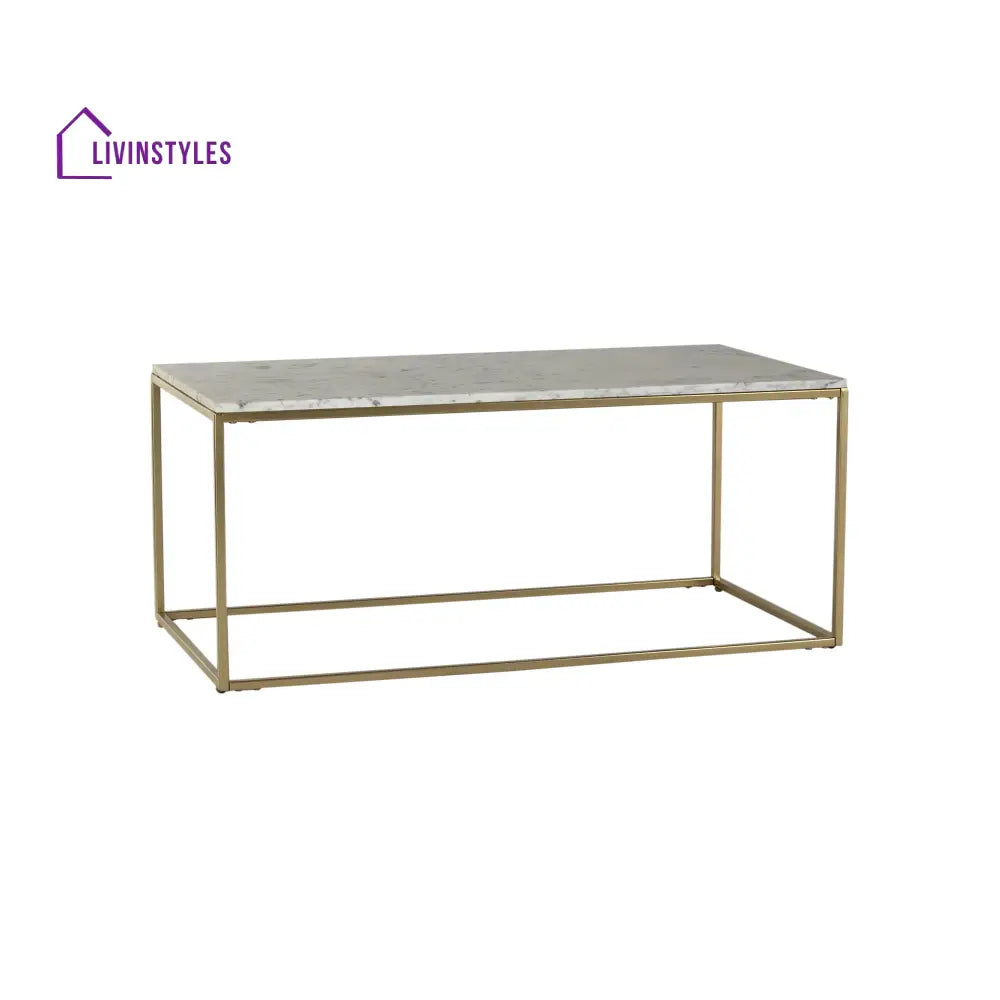 Windsor Marble Coffee Table In Gold Finish