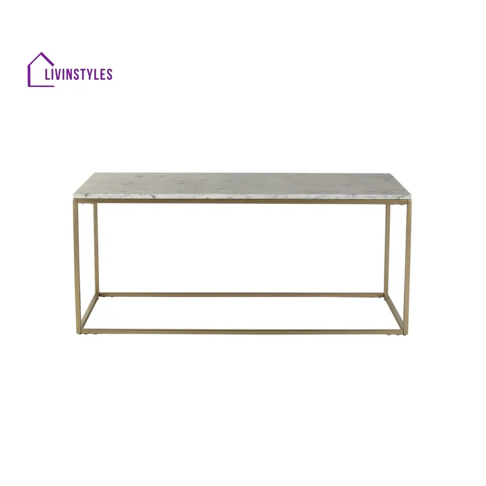 Windsor Marble Coffee Table In Gold Finish