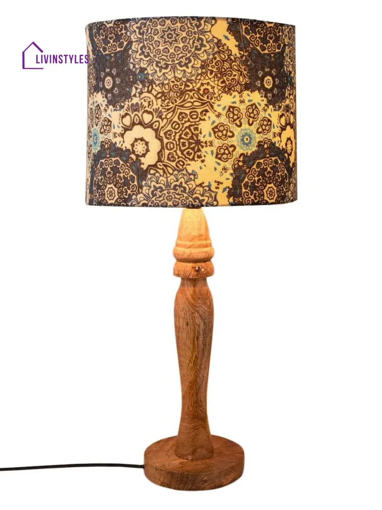 Wooden Batik Print Lamp