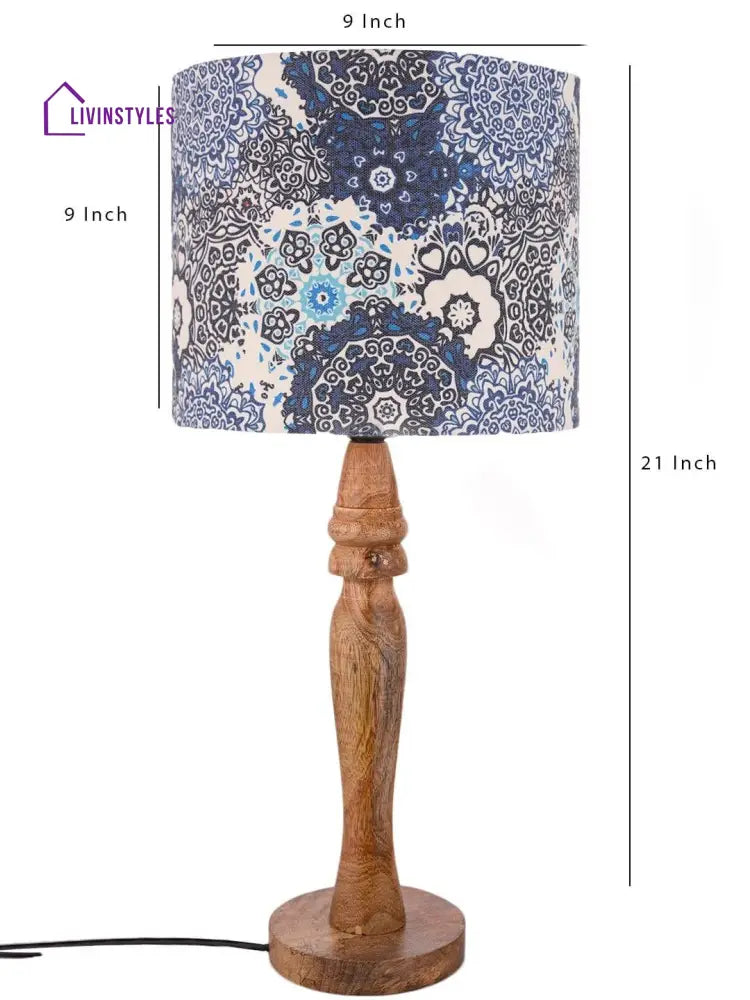 Wooden Batik Print Lamp