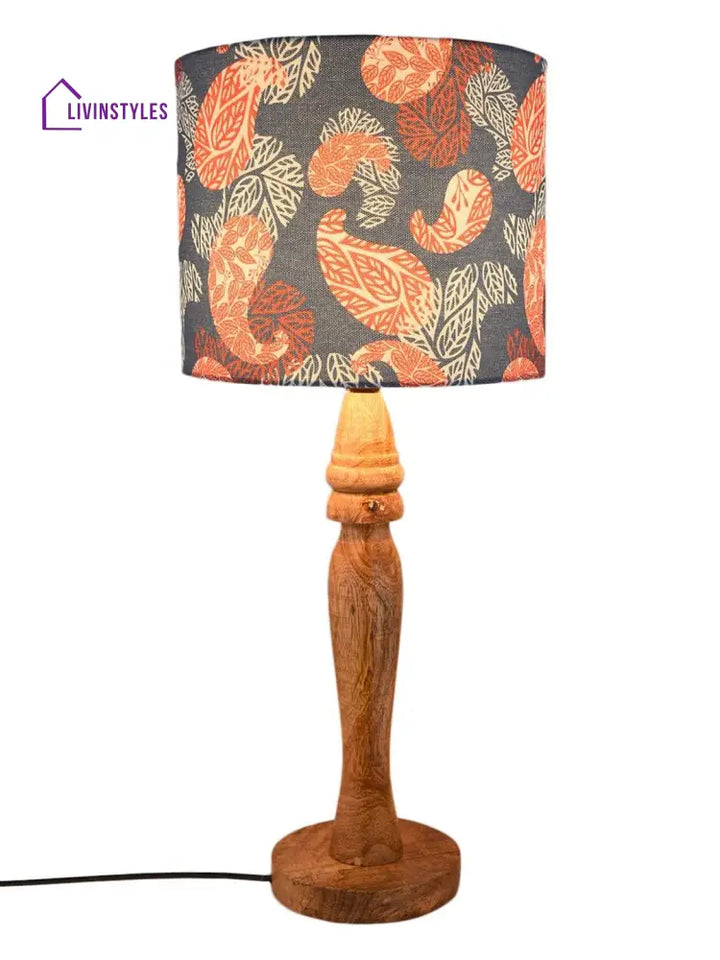 Wooden Colorful Ambee Print Lamp