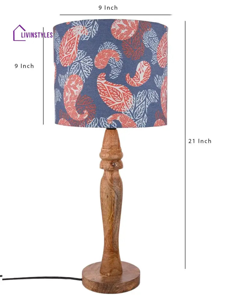 Wooden Colorful Ambee Print Lamp