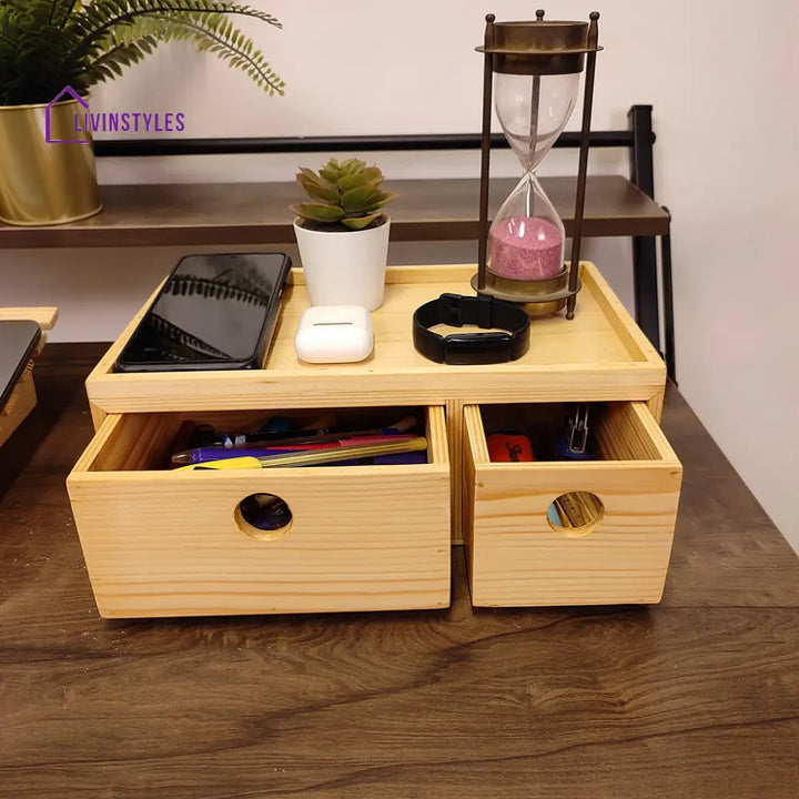 Wooden Desk Organiser 3 Organizers