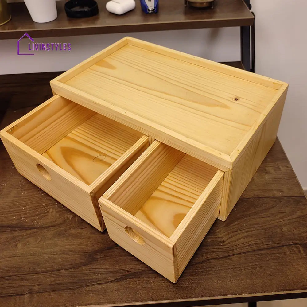 Wooden Desk Organiser 3 Organizers