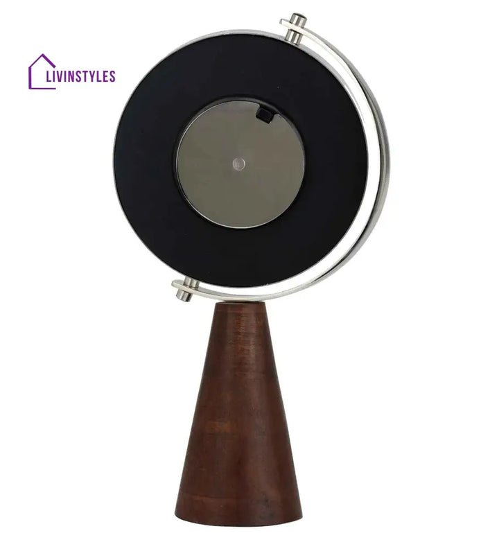 Wood’s Pedestal Clock In Reflective Silver