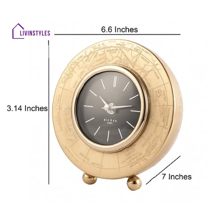 World Clock In Gold Finish