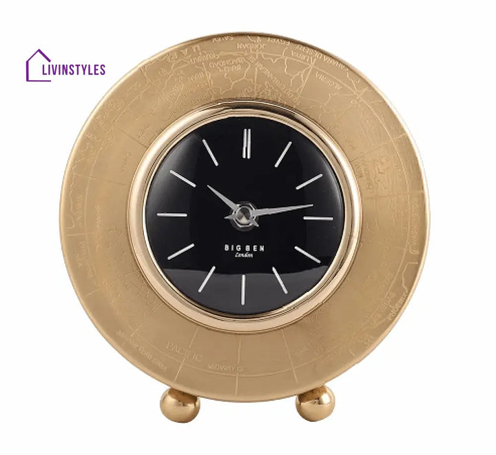 World Clock In Gold Finish