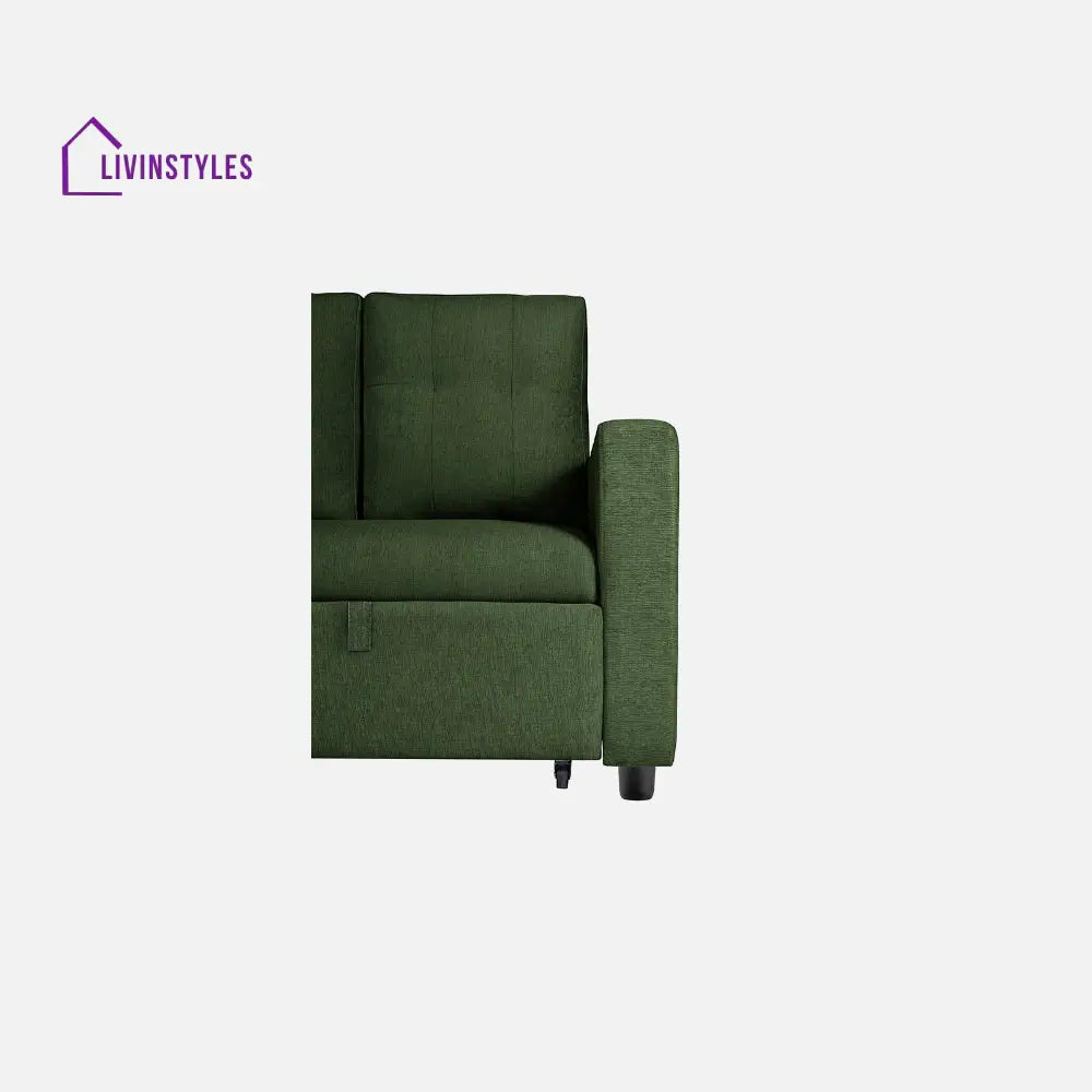 Yeremey Sap Green Fabric Sofa cum Bed