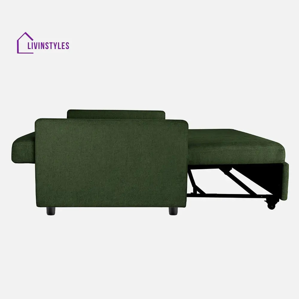 Yeremey Sap Green Fabric Sofa cum Bed