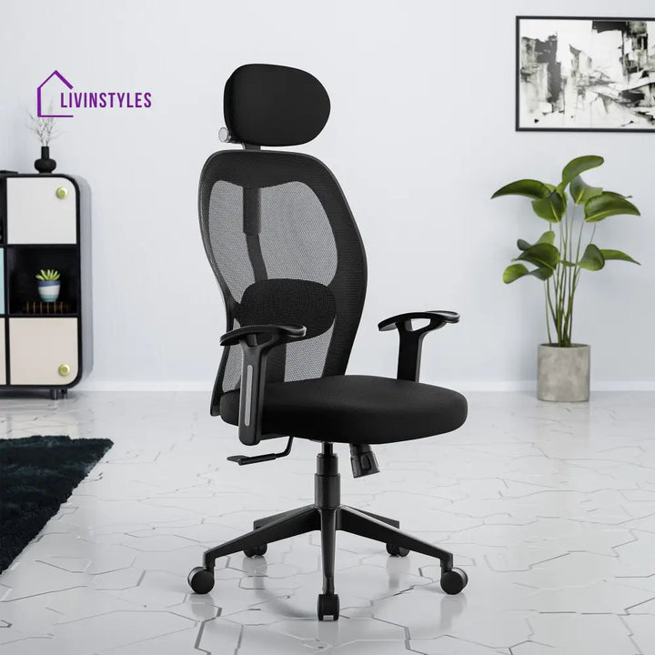 Yoga High Back Mesh Office Chair Black Efficient Chairs