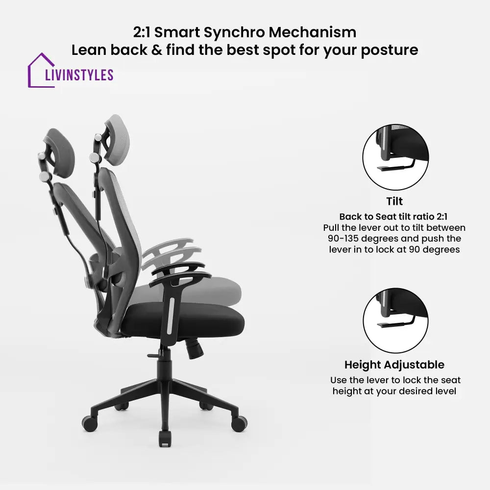 Yoga High Back Mesh Office Chair Efficient Chairs