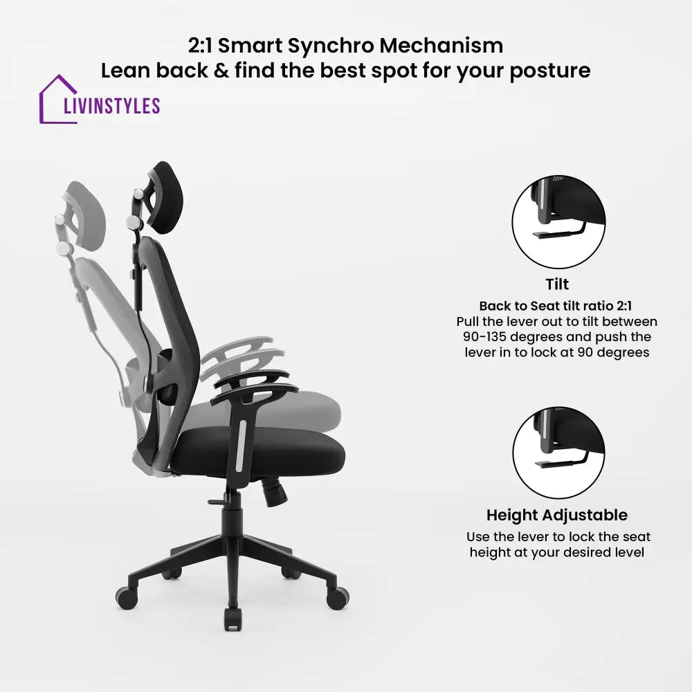 Yoga High Back Mesh Office Chair Efficient Chairs