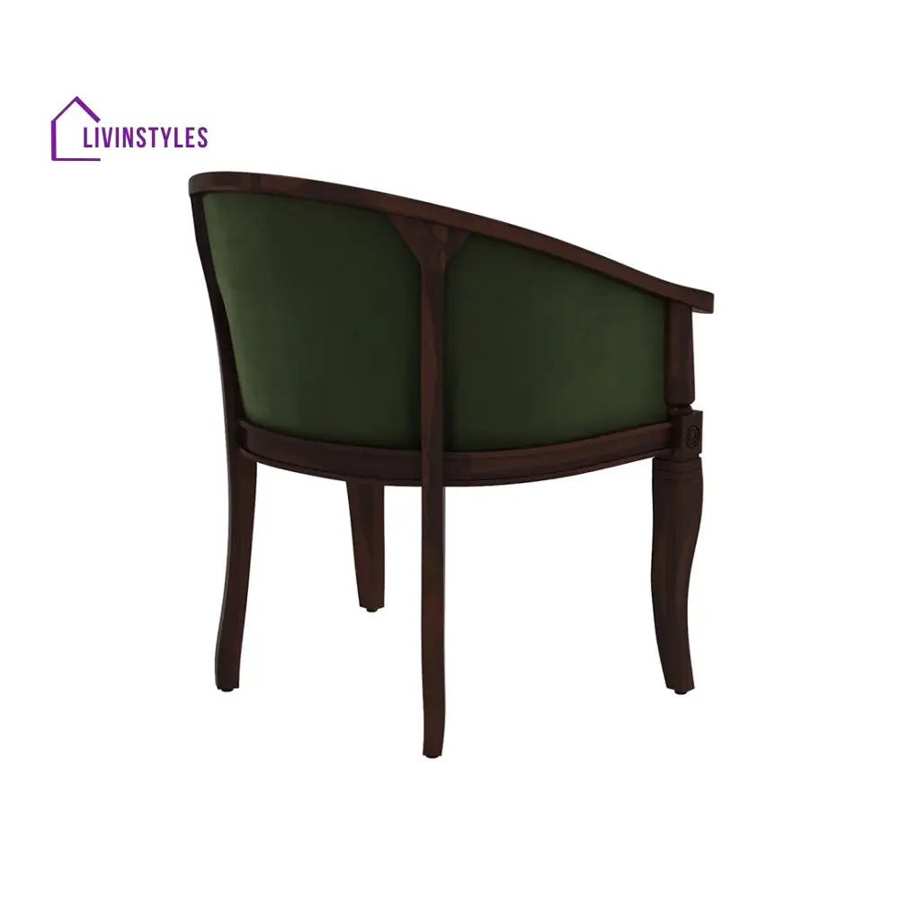 Yuvika Sheesham Wood Balcony Set | 2 Chairs And 1 Table - Green Colour Fabric