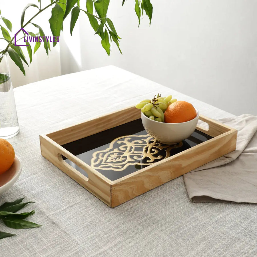 Zamora Embossed Glass Tray - Small Size Tray