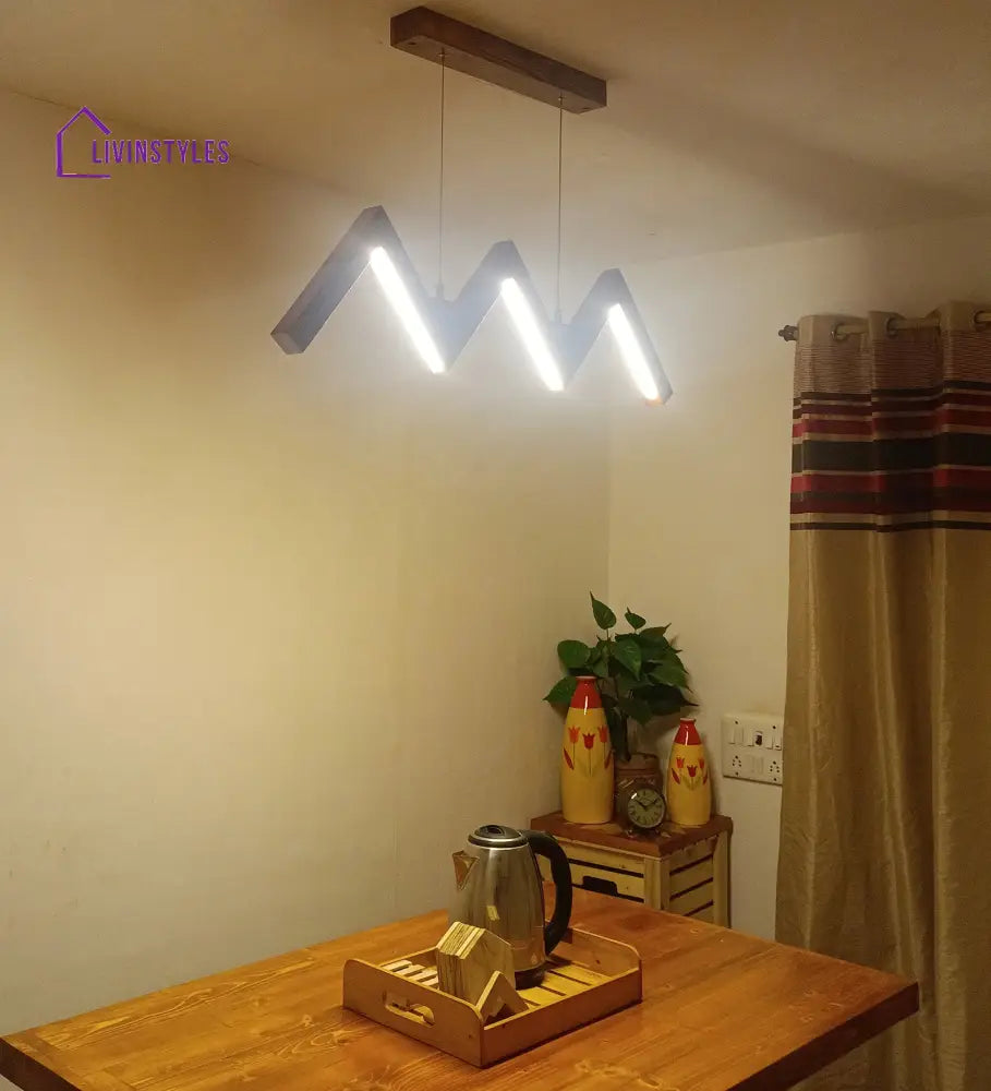 Zigzag 36 Brown Wooden Led Hanging Lamp Lamps