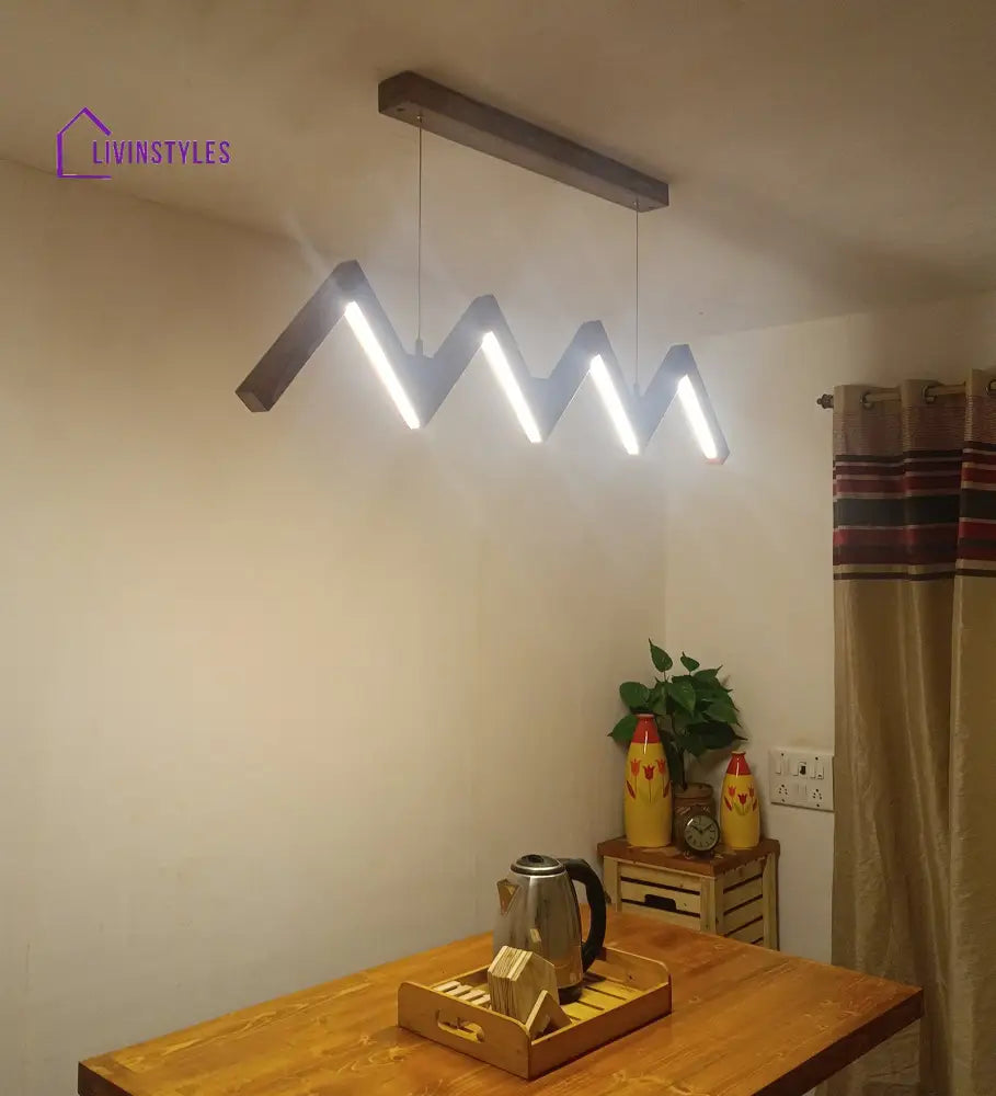 Zigzag 48 Brown Wooden Led Hanging Lamp Lamps