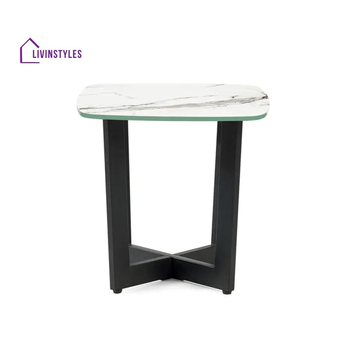 Zoey Metal And Marble Top Side Table