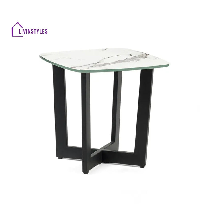 Zoey Metal And Marble Top Side Table