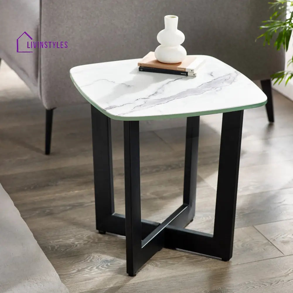 Zoey Metal And Marble Top Side Table