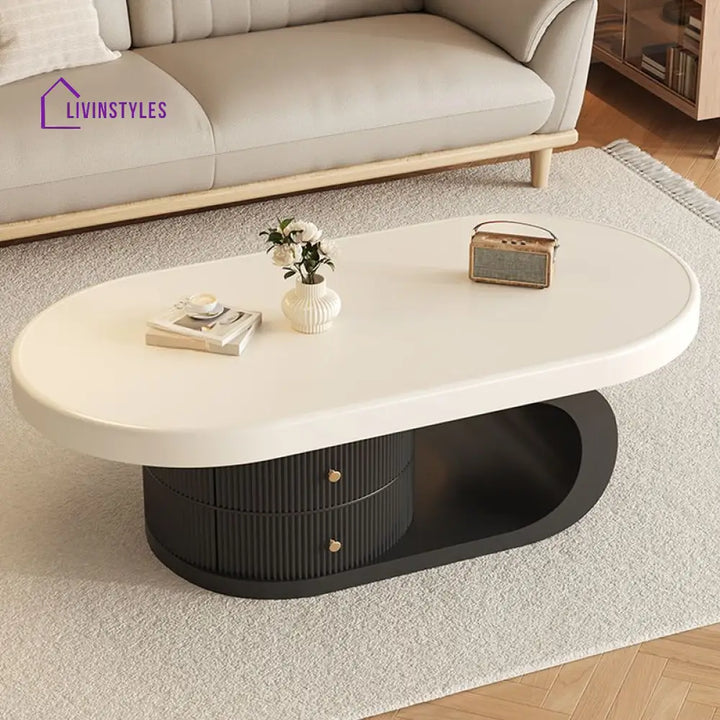 Zoya Coffee Table for Living Room - Black and White Combination for Living Room