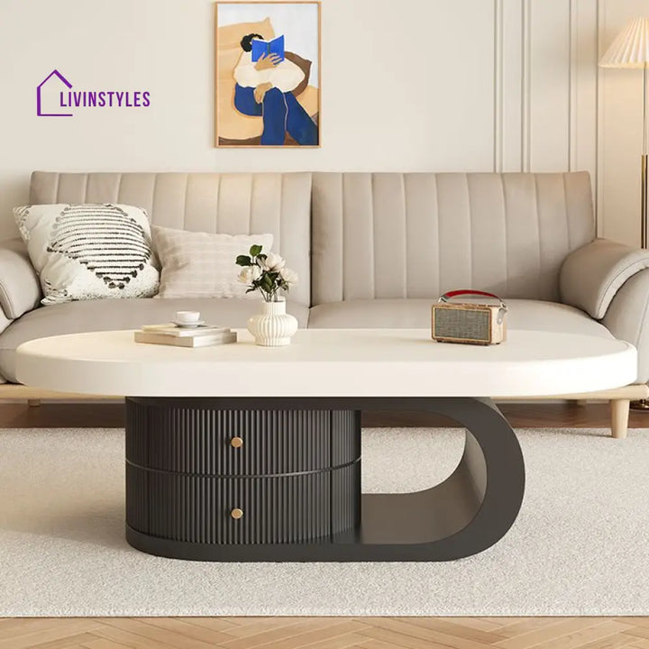 Zoya Coffee Table for Living Room - Black and White Combination for Living Room