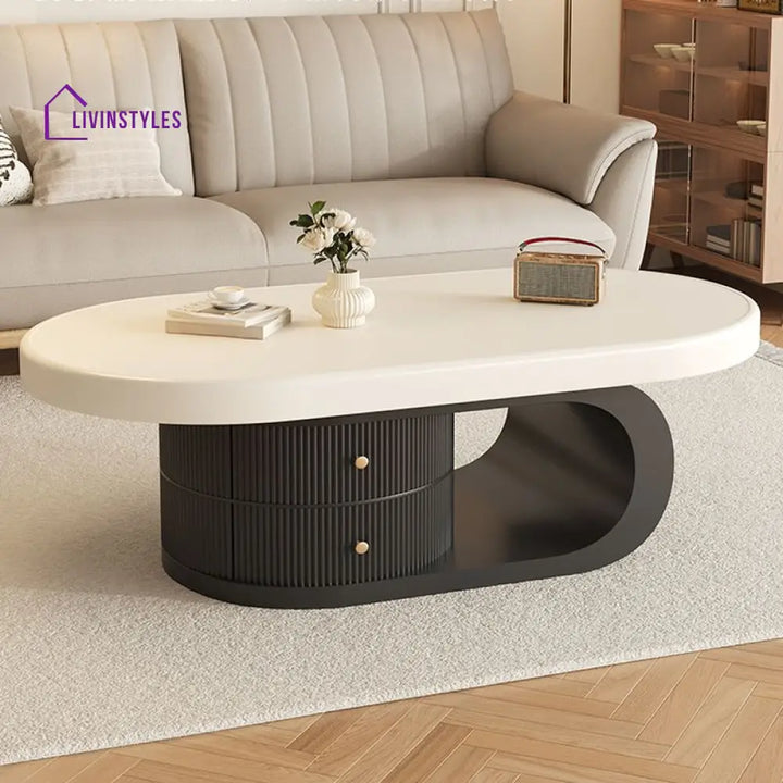 Zoya Coffee Table for Living Room - Black and White Combination for Living Room