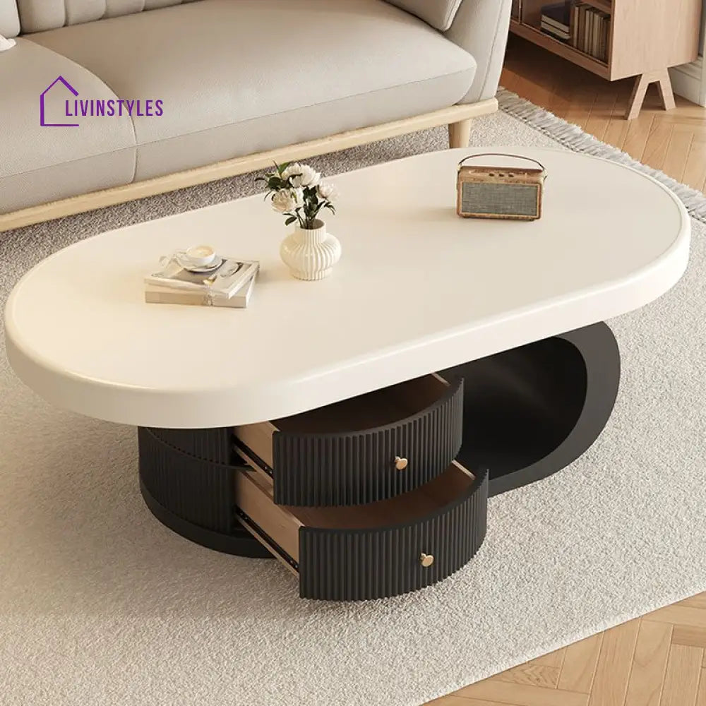 Zoya Coffee Table for Living Room - Black and White Combination for Living Room